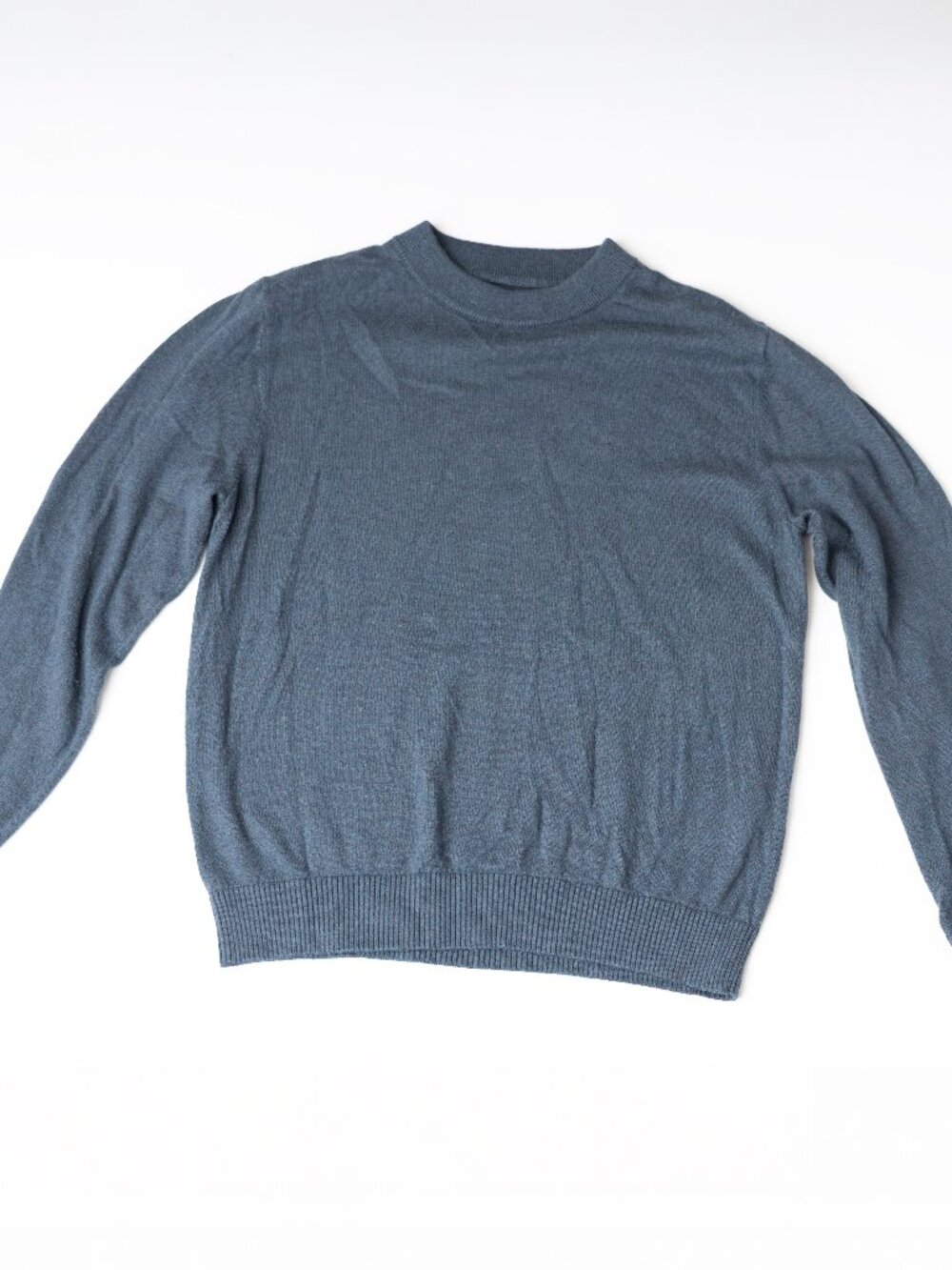 Precedent Navy Blue Crewneck Cashmere Blend Sweater